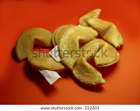 Fortune Cookies on red background