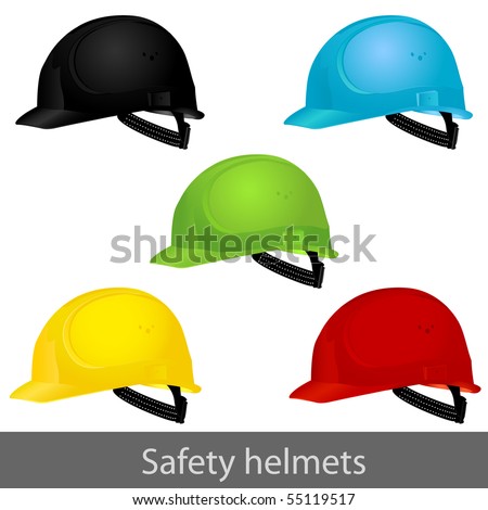 Safety Set Helmets. Vector Illustration - 55119517 : Shutterstock