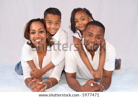 A happy and secure African American family
