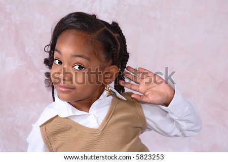 Similar – Image, Stock Photo Black child listening to music