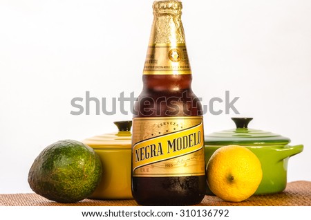 LLANO, TX-AUG 22, 2015: Negra Modelo is a German Dunkel Beer brewed in Mexico as an Amber Cerveza.
