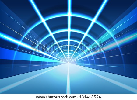 vector abstract tunnel illustration, eps10 file, gradient mesh and transparency used, raster version available