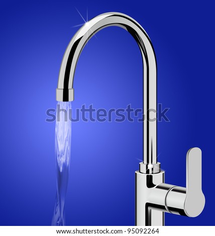clean water running from kitchen tap
