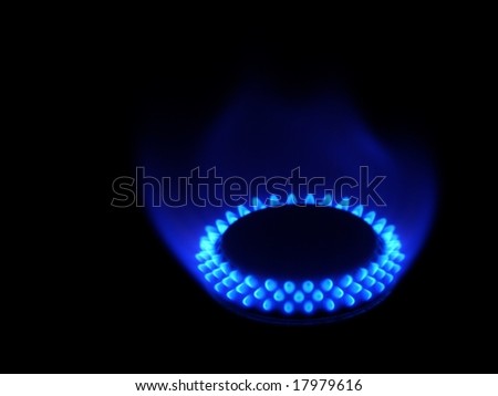 Blue flame of a camping stove ring