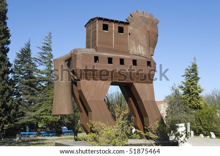 Model of the Trojan Horse located in Troy, Turkey