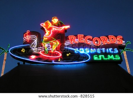 Couple Dancing on a Record Album (neon sign)