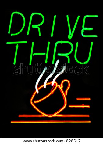 Drive Thru Coffee Shop neon sign