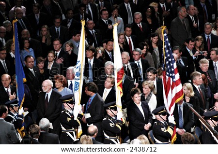 California Color Guard presenting the flags at Governor Arnold Schwarzenegger\'s inauguration