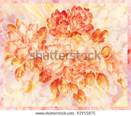 Flowers azalea, hand-draw painting a water colour on a paper