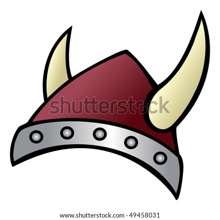 cartoon vector illustration Viking helmet