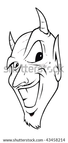 Cartoon Vector Outline Illustration Devil - 43458214 : Shutterstock