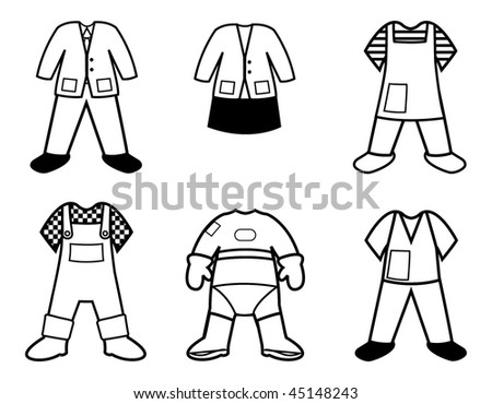 Cartoon Vector Outline Illustration Career Clothes - 45148243 ...
