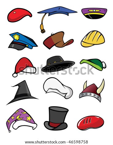 Cartoon Vector Illustration Hats Caps Collection - 46598758 : Shutterstock