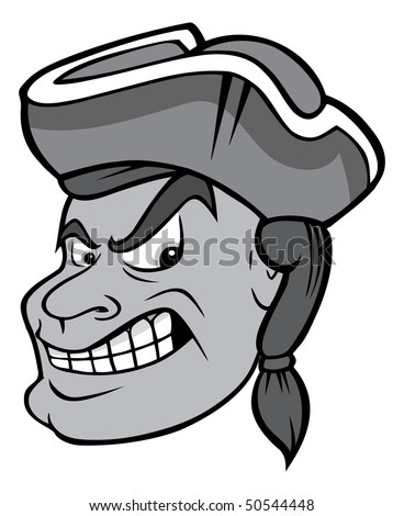 Cartoon Vector Gray Scale Illustration New England Patriot - 50544448 ...