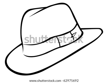 Cartoon Vector Outline Illustration Of An Adventurer Hat - 62975692 ...