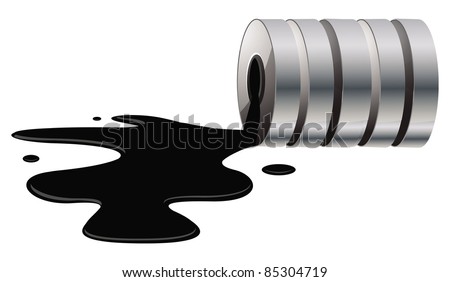 cartoon vector illustration of an oil spill