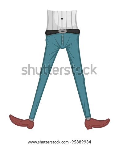 cartoon vector illustration of tight jeans