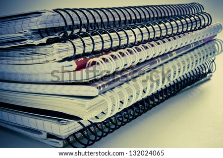 stack of notebooks vintage style