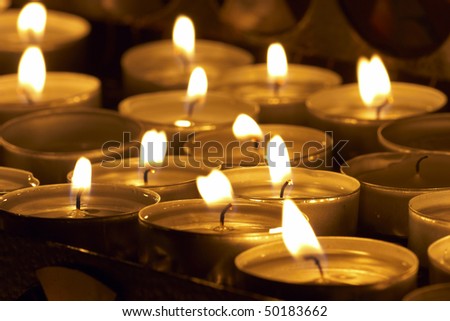 Candles In Catholic Church. Ukraine. Lviv. Dominican Church Stock Photo ...