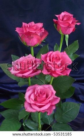 Bouquet with roses on a black background