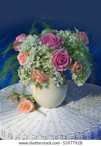 Rural bouquet with roses