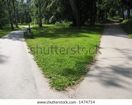 Two paths in the park