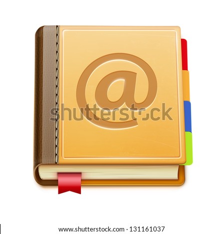 Vector illustration of detailed address book icon isolated on white background