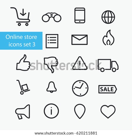 Vector online store icons set 3