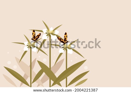 Dragon flies sitting on Leucas slitwort flower locally called 'Thumbapoo'. Symbols of Onam festival in Kerala, India