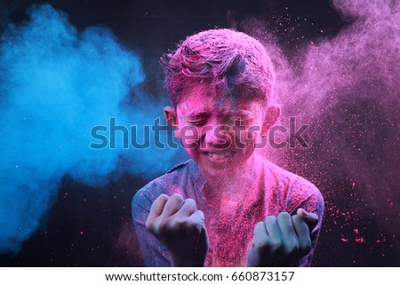 Similar – Foto Bild mann malt in holi festival