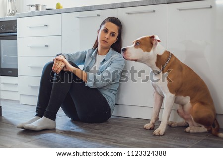 Image, Stock Photo Beautiful female amstaff, fighting dog