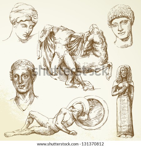 Hand drawn collection - ancient greece
