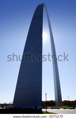 The Arch at St. Louis with Sun Shining in Between
