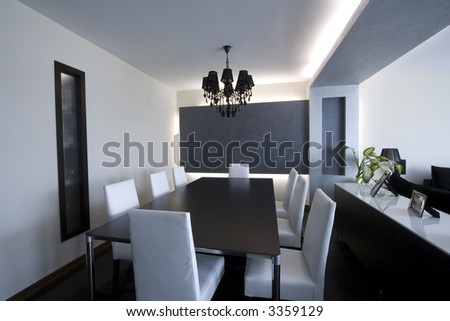 Trendy Modern Dining Room and Dinner Table