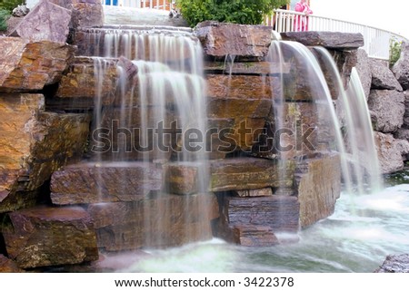 Small Waterfall in a Strip Mall in Montana
