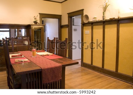 Dining Room with Dinner Table Ready To Go