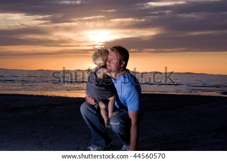 Father and Son on the Beach