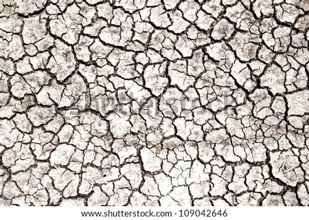 Dry Soil - Extreme Drought / Nature Photo Background. Nature Photo Collection. Cracked Soil