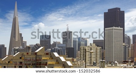 San Francisco Skyline Panoramic Photography. San Francisco Downtown. California Photo Collection.