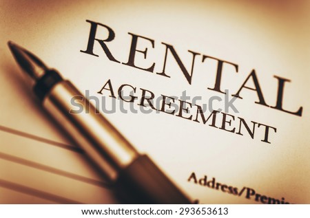 Rental Agreement and Fountain Pen. Ready to Sign Rental Contract. Residential Real Estate Concept Photo.