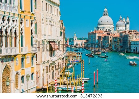 Grand Canal in the Venice, Italy. Famous Italian Architecture.