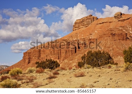 Eroded Stones of Central Utah State. Utah Raw Rocky Landscape.