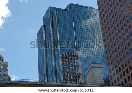 Top view of Exchange Place building in  Boston, Massachusetts