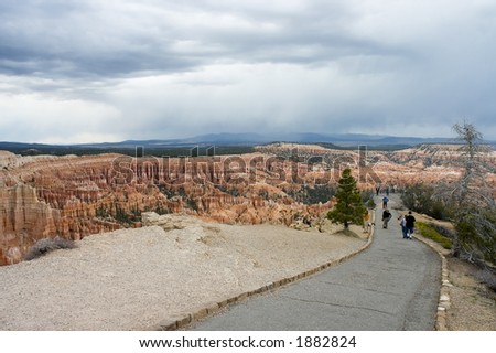 people at view point of Fairyland Point at Bryce National Park, Utah, USA
