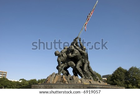 Iwo Jima Memorial dedicated to the U.S. Marines corps in Arlington National cemetery, VA