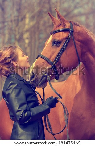 Young woman and Russian Don horse