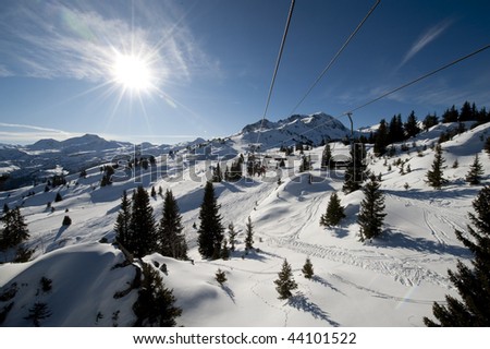Ski lift in the French Alps, Areches