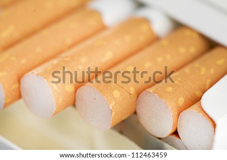 Closeup of a pile of cigarettes See my portfolio for more