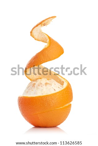 Similar – Image, Stock Photo unpeeled round ripe orange mandarin