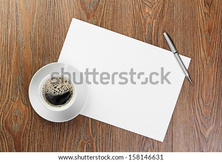 white coffee cup on white blank